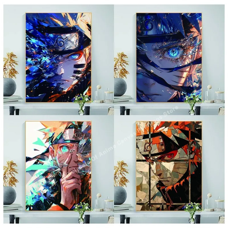 

Naruto Poster Kakasi Sasuke Itachi Uchiha Akatsuki Anime Super Burning Illustration Modern Home Decoration Aesthetic Gift