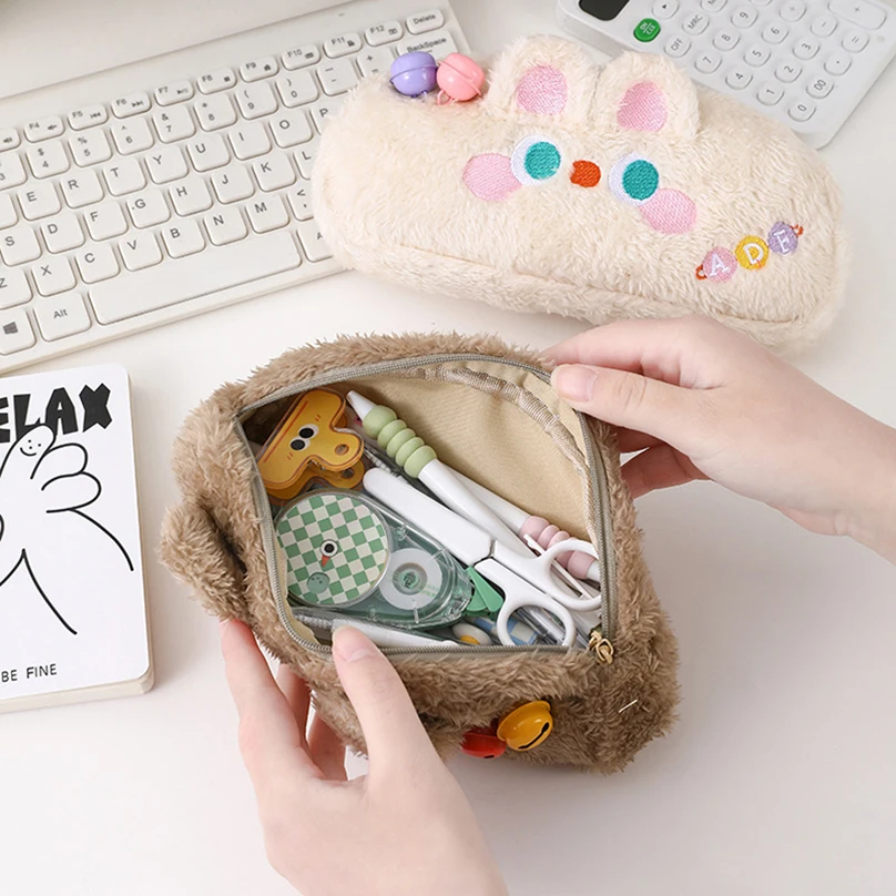 Cute Pencil Case Kawaii Stationery Pencilcase Estuche Escolar Plush School Supplies Pen Case Trousse Pencil Cases For Girls image 4