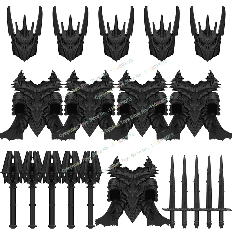 영화 시리즈 GK111 블랙 나이트 모델 블록 검 갑옷 헬멧 브릭 액션 피규어 액세서리 어린이 장난감 선물