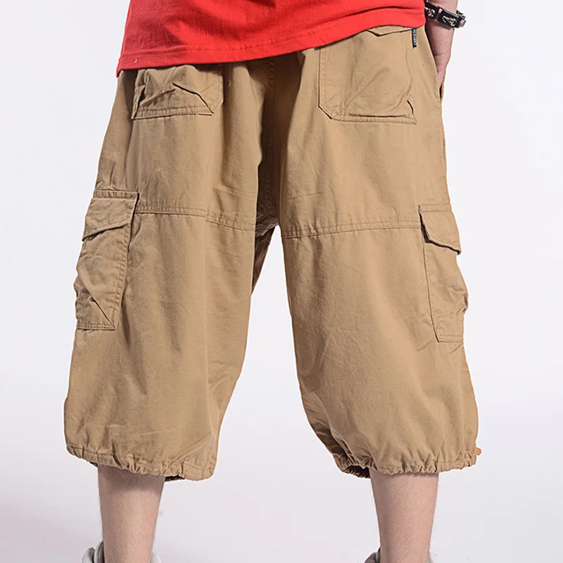 Men's Shorts Khaki Cargo Shorts Men Cotton Summer Casual Shorts Bermudas Tactical Short Pants Plus Size 46 48 50 150kg