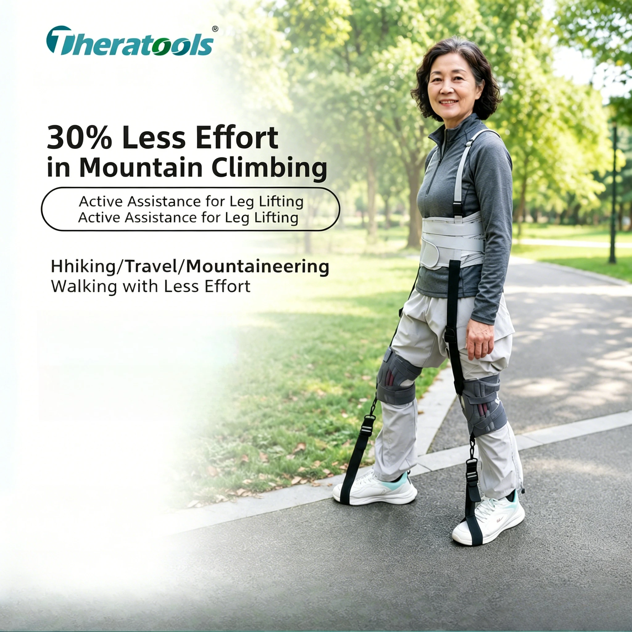 Walking Assist Device - Elderly Walker Aid for Rehabilitation Training, Stroke Hemiplegia, Lower Limb Lift & Hiking Support