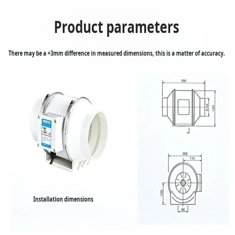 Super leistungs starker Bad absauger stumm runder Kanal ventilator Abluft ventilator öliger Rauch abluft ventilator