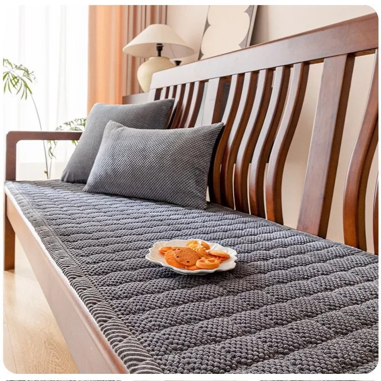 Corduroy Sofa Cushion Non-Slip Thickened Living Room Sofa Decorative Cover Cloth Warm Dust Soft Velvet Backrest Armrest Towels