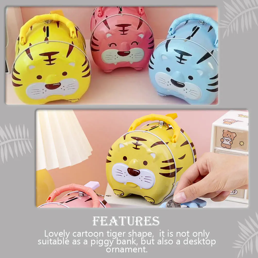 1 szt. Skarbonka dla dzieci w kształcie tygrysa, dekoracja stołu, blaszana, urocza skarbonka świnka, prezent dla dziecka, skarbonka w kształcie zwierzątka z kreskówki