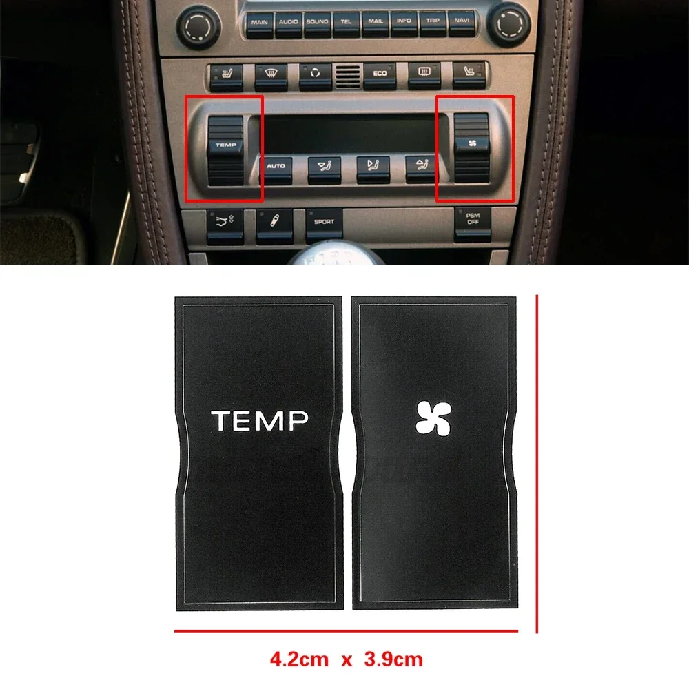 Für Porsche 911 2004 2007, Auto-Klimaanlage, Klima, AC-Schalter, Knopf-Reparatur-Set, Aufkleber, Aufkleber, Fixierung, verblasst, hässlich, kratzfest
