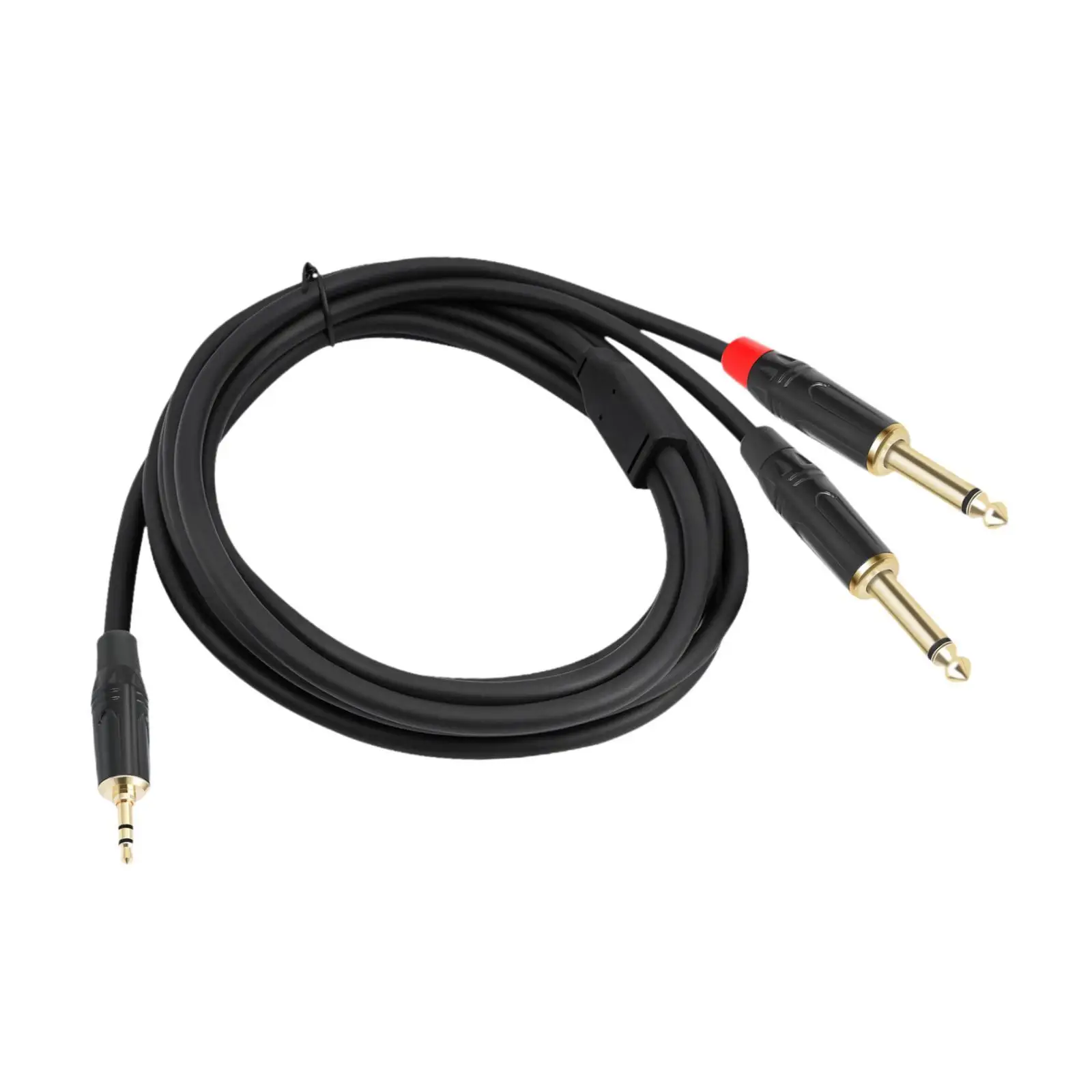 Stereo Y Splitter Audio Cord Shielded 3 5mm to Dual 6 35mm Metal Cable Adapter for Speaker Mixer Home Stereo