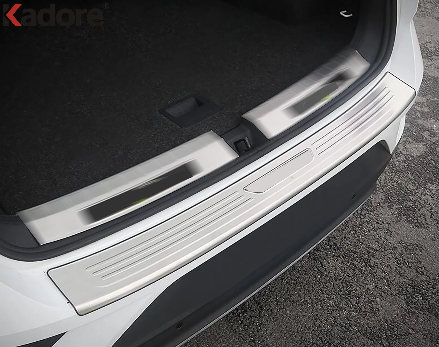 For Volkswagen T-Roc TROC 2018-2025 Outer Tail Trunk Scuff Plate Cover Rear Bumper Pad Protector Trim Car Interior Accessories