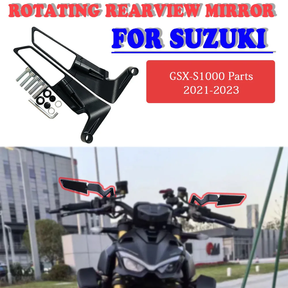 

Rearview Mirror For SUZUKI GSX-S1000 Parts 2021-2023 Motorcycles rotatable adjustable blade invisible