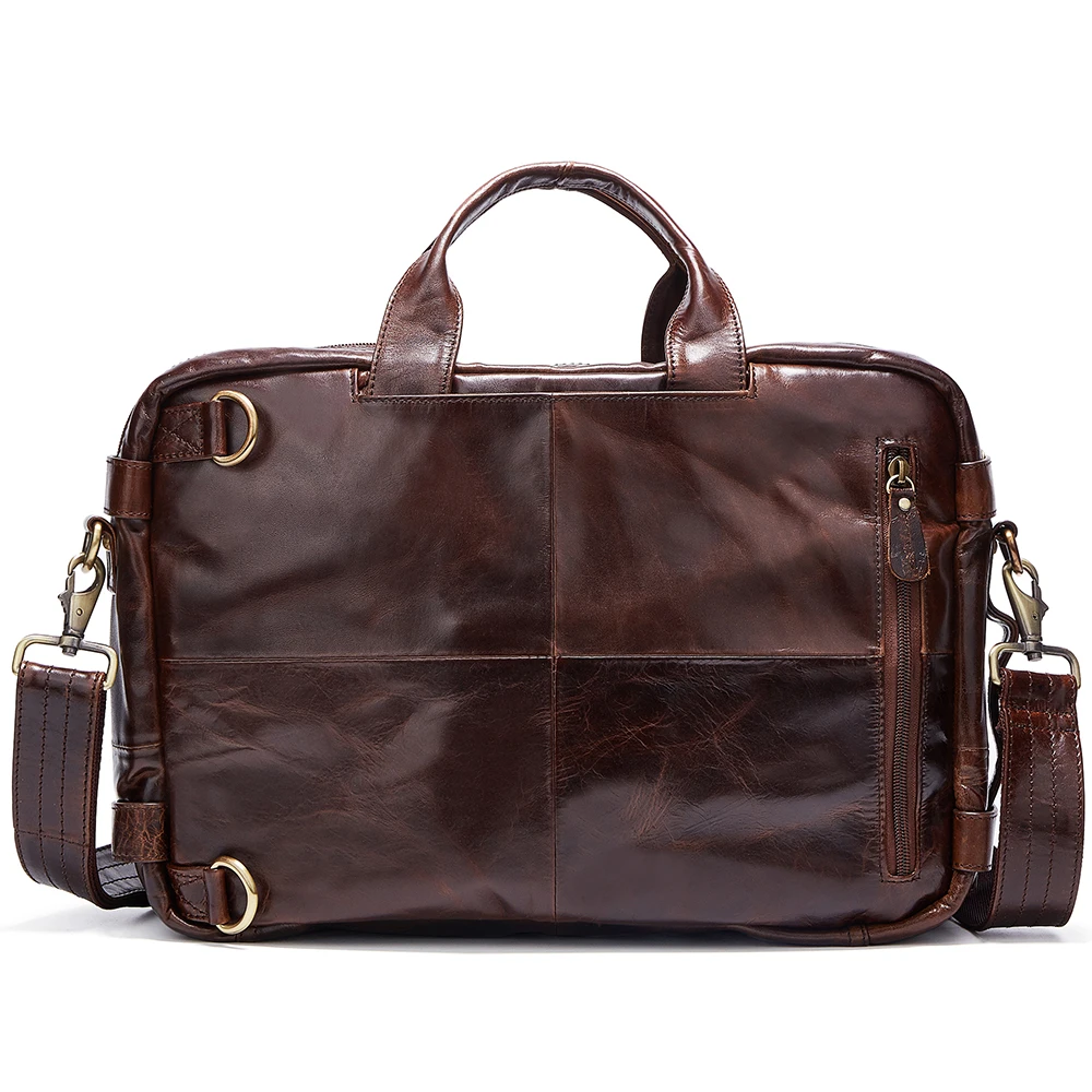 Full-grain Leather Men\'s Handbags Large Capacity 15.6-inch business Business Briefcases Male Computers Bags