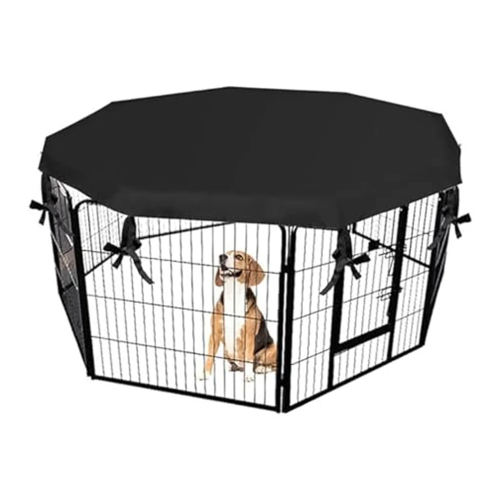 

Secure Pet Playpen Cover Animal Enclosure Outdoor Dog Canopy Black Dog Playpen Cover Partial Shading For Comfort