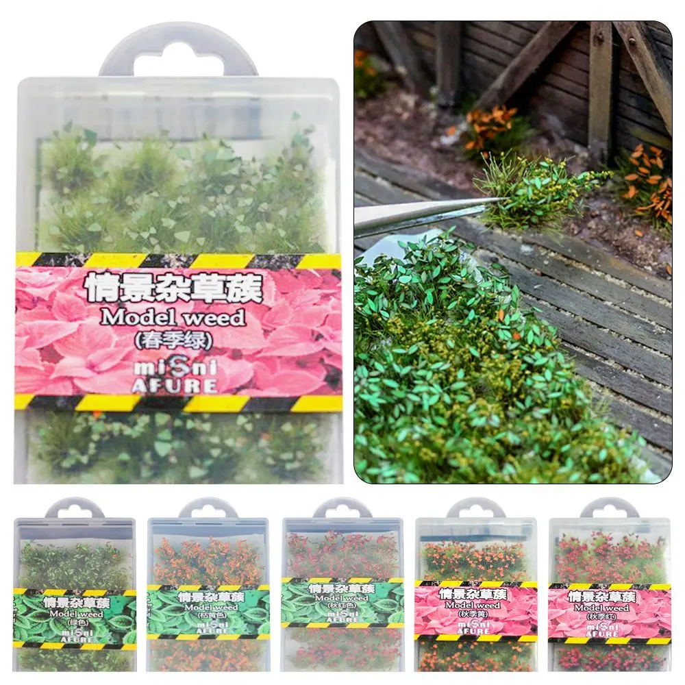 Handmade Doll Grass Model Mutlicolor Grass Tuft Building Grass Mate DIY Miniatures Railroad Scenery Train Landscape Room Decor