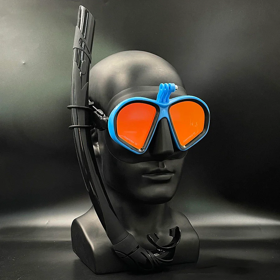 المهنية الكبار سيليكون الغوص قناع الغطس مكافحة الضباب الزجاج المقسى العدسات بدلة الغوص معدات السباحة Freediving الأطفال #3