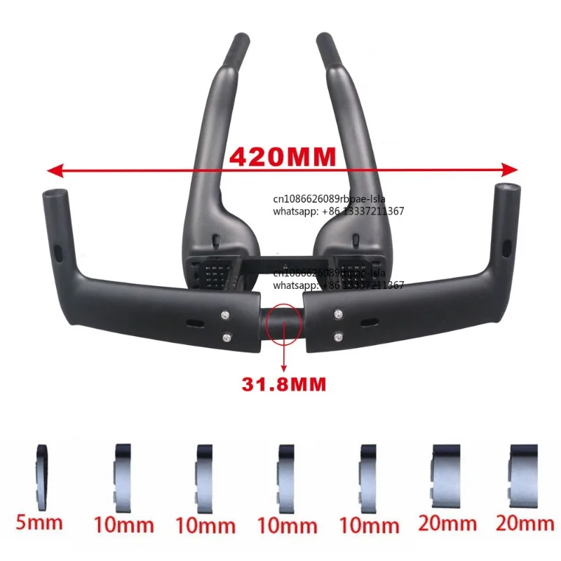 Carbon Fiber Triathlon Time Trial Bike Handlebar TT106 With 10 Degree 15 Degree Coupling 420mm Width TT Bar
