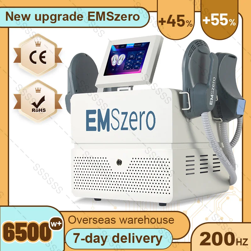 Máquina reductora de grasa con 4 asas, salón de belleza, nuevo EMS, pérdida de peso cero, EMSzero, electroimán para esculpir el cuerpo, adelgazante, 6500W, alta potencia