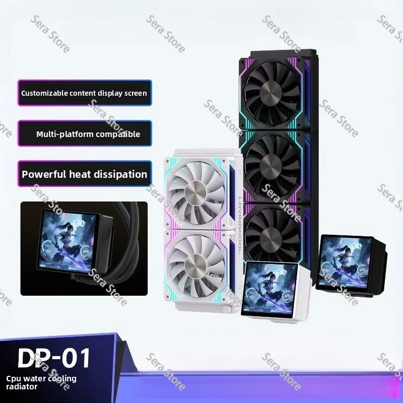 Water-cooled radiator ARGB integrated DIY animation screen display temperature control pwm360 water-cooled