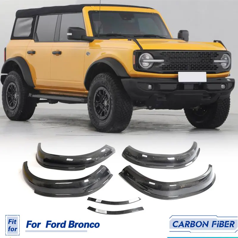 

Wheel Arches Fender Flares Carbon Fiber For Ford Bronco Sport Utility 2D 4D 2021 2022 Car Mudflap Mudguard Flares Wheel Eyebrows