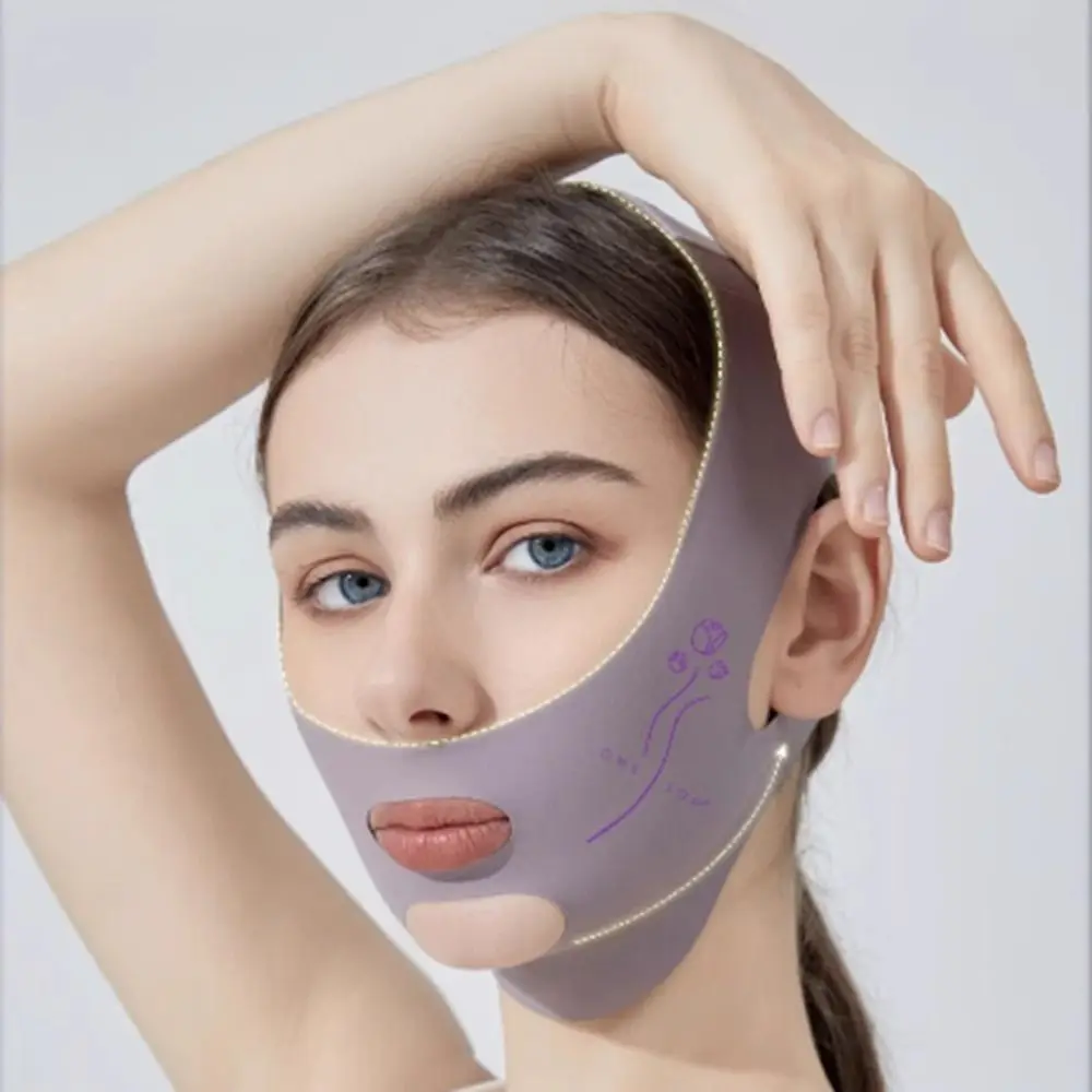 Verstellbare Schlafmaske zur Gesichtsformung, atmungsaktiv, kühlend, Gesichtsstraffung, Straffungsgürtel, wiederverwendbare V-förmige V-Linien-Formmaske