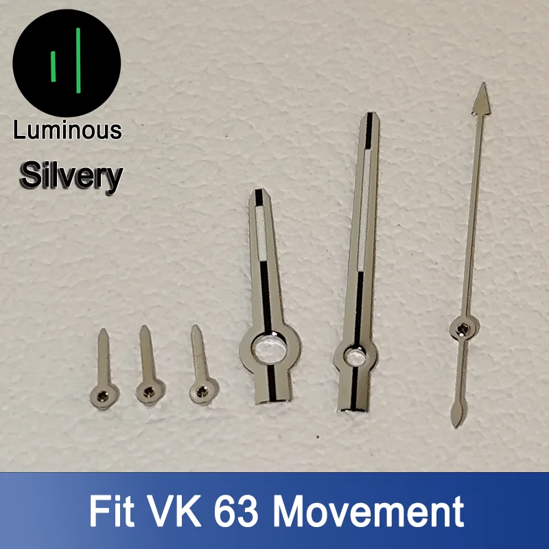 ل VK63 الأيدي C3 الأخضر مضيئة الفضة ارتفع الذهب 6-الأيدي صالح ل VK63 ساعات حركة الكوارتز أجزاء مؤشر/إبرة الملحقات