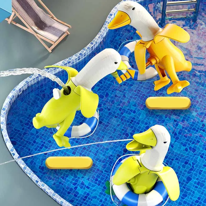 Creative Simulation Banana Duck Water Play Shooting Toys Kids Summer Pool Party Interactive Shooting Water Toys Mouth Movable