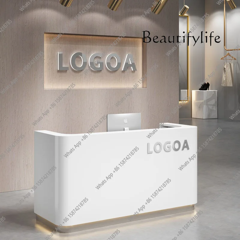 W Luxury Hotel Display Executive Reception Desks Company Mostrador Lounge Design Beauty Reception Desks Modern Shop Bar