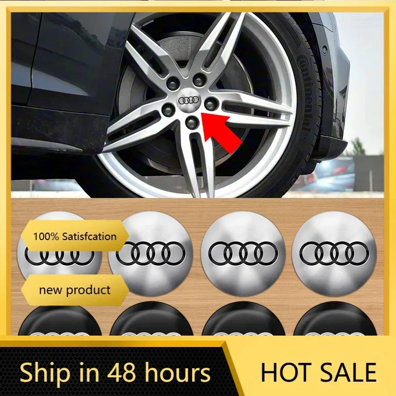 

4Pcs 75mm Car Wheel Hub Caps Emblem Badge Stickers Wheel Center Cover Sticker For Audi S RS A3 A4 B8 8P 8V A6 C7 A5 Q5 B7 B6 B9