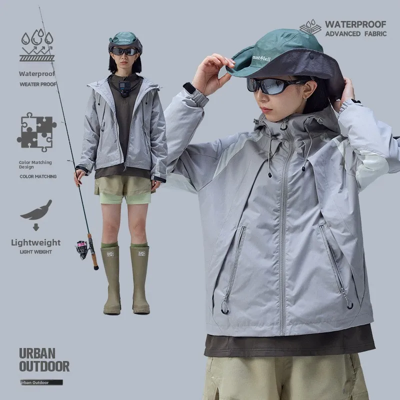 

Water-Resistant Outdoor Hiking Jaet Lightweight Casual Hooded Spring Autumn New Sle Men's Faion Polyester Blend Coat