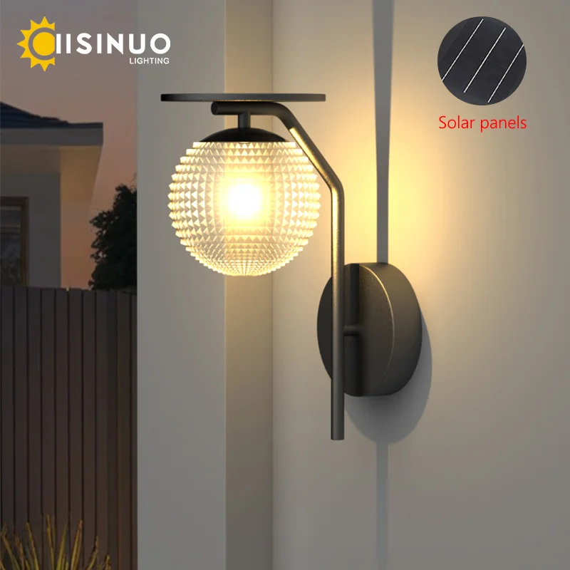 

Solar Outdoor Wall Light, Waterproof Auto On/Off for Long-Lasting Bright Light for Porch Balcony Garden Pathway Gate Villa Decor