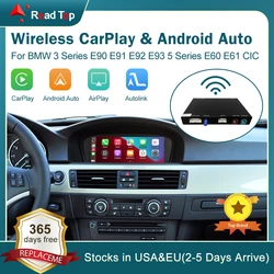 Wireless CarPlay for BMW Series 3 E90 E91 E92 E93 Series 5 E60 E61 CIC 2008-2013 with Android Auto Mirror Link AirPlay CarPlay
