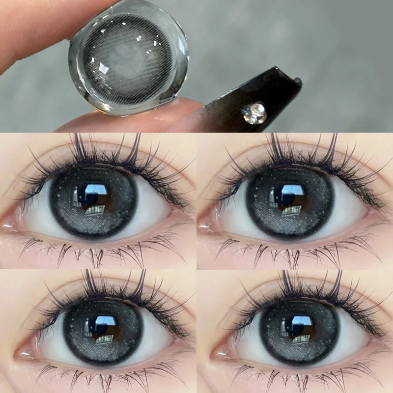 YIMEIXI 2pcs Yearly High Quality with Diopter Myopia Fashion Round Beauty Pupil Natural Contact Lenses for Eyes Fast Shipping