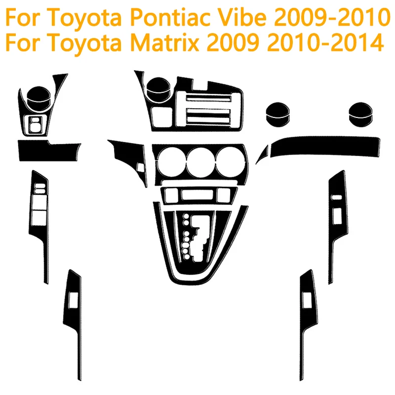 ABS Piano Black Various Parts Stickers For Toyota Matrix 2009-2014 For Toyota Pontiac Vibe 2009-2010 Car Interior Accessories