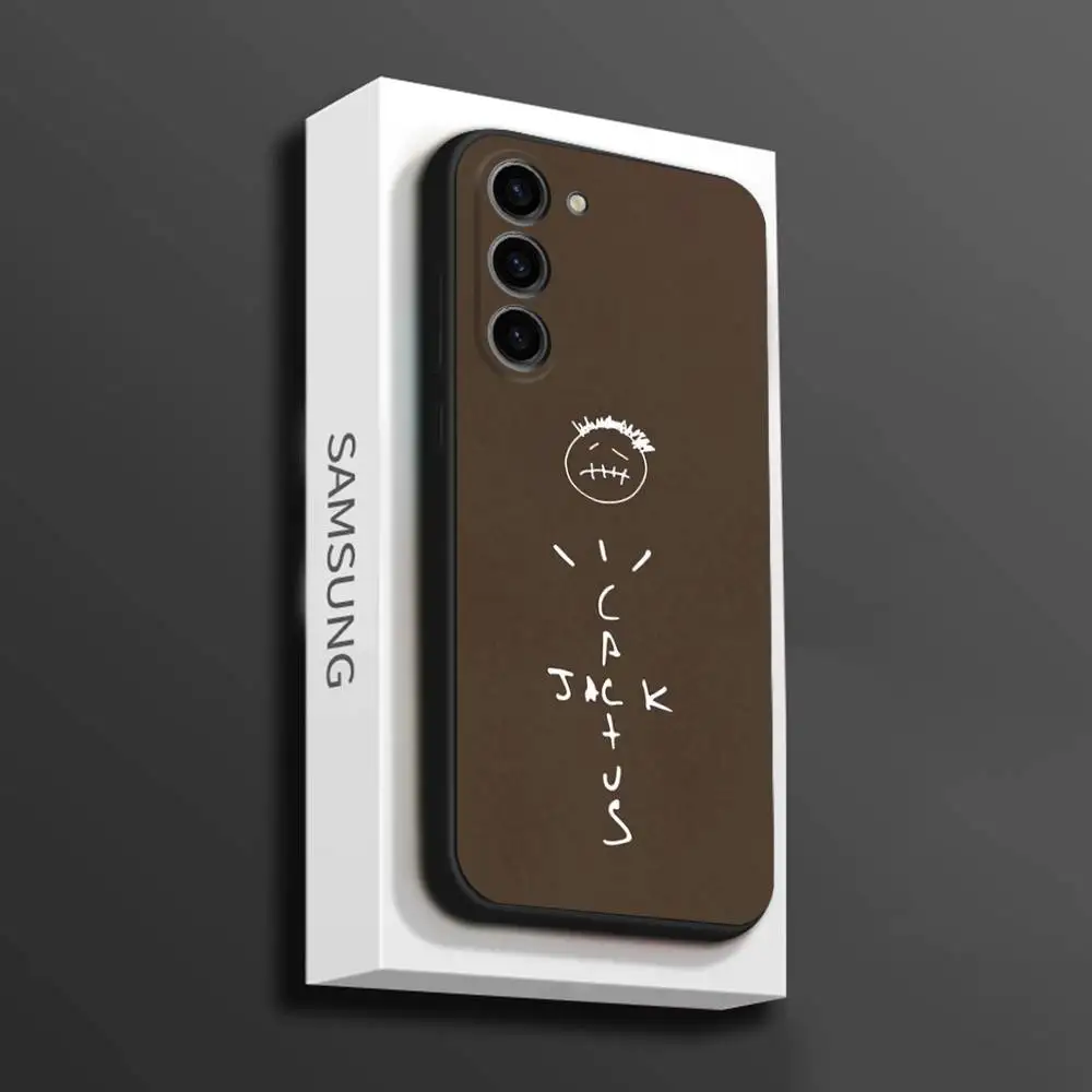 حافظة هاتف C-Cactuss J-Jack Travis Scott لهاتف سامسونج جالاكسي A 73,72,51,53,52,71,22,5G,Note,J7,8,9 غطاء أسود ناعم