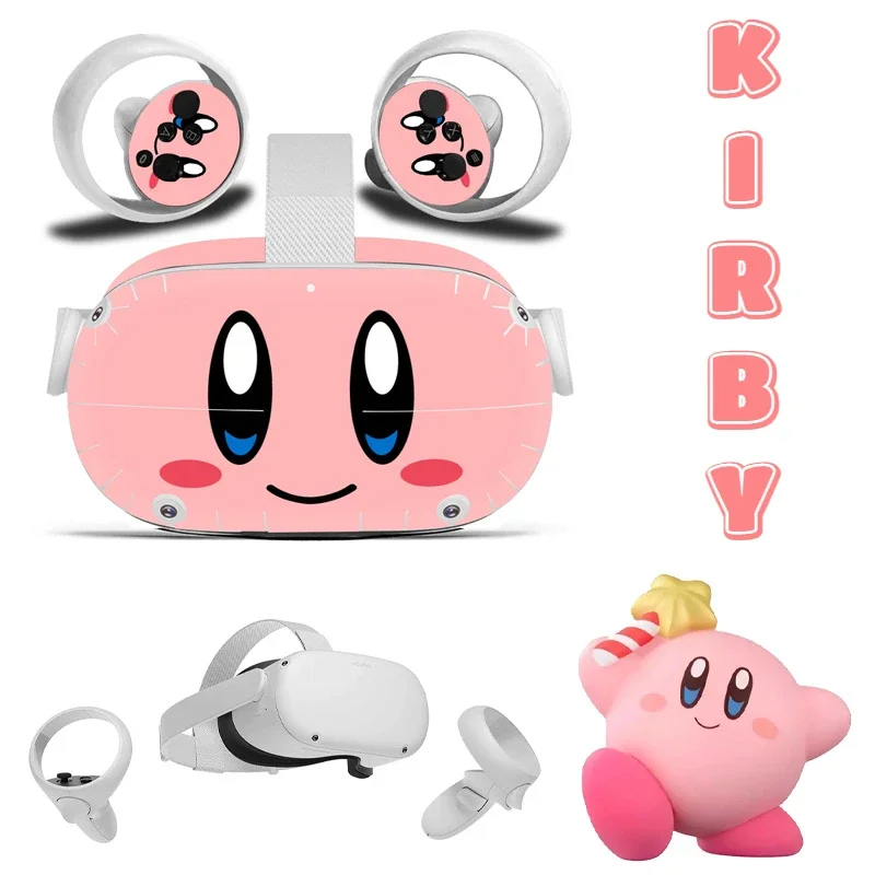 Anime Kirby PVC Decorative Stickers for oculus quest 2 VR Eye Mask Handle Anti-Scratch Skin Sticker Set for Oculus Quest2 Gifts