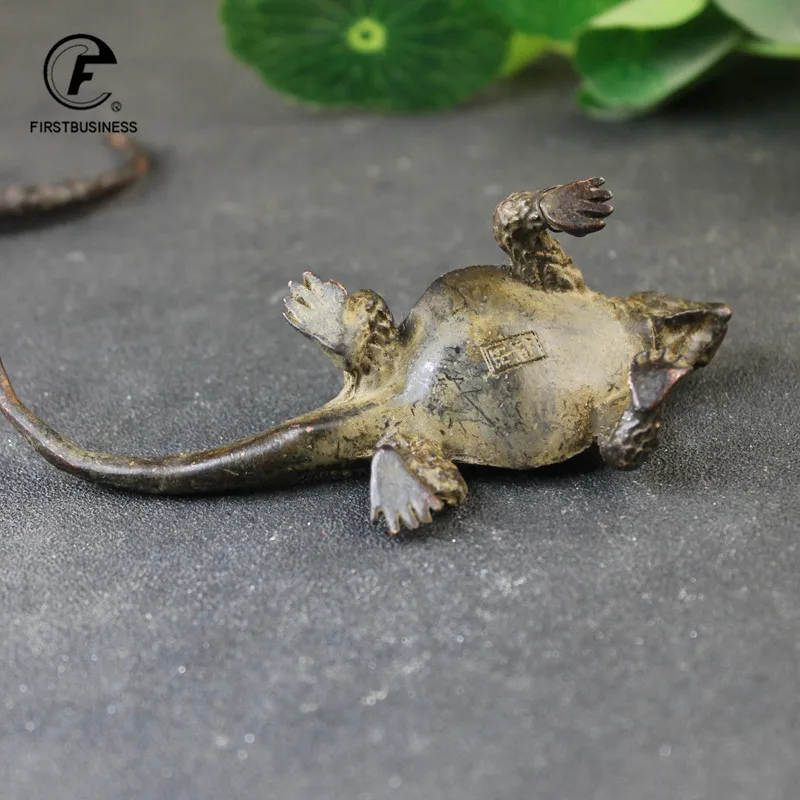 Pure Copper Lizard Statue Solid Animal Sculpture Desktop Ornament Antique Bronze Home Decorations Accessories Crafts Collection