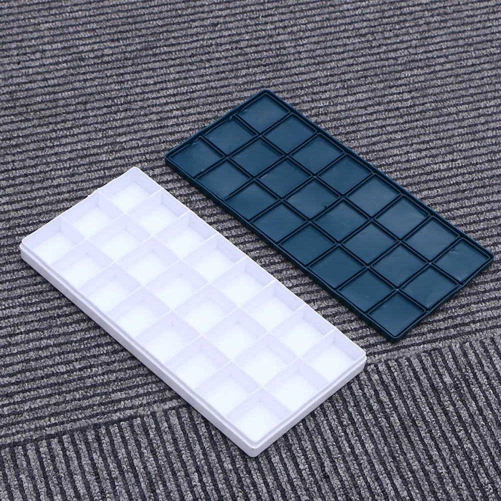 

2Pcs PaintBox Palette Gouache Watercolor Empty Holder Container Travel 24Grids Lightweight Durable Storage