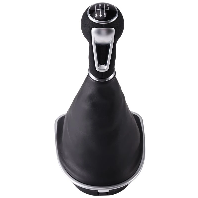 NEW HOT in Stock-Car 6 Speed Gear Shift Knob With Boot Cover Shifter Lever Stick For Seat Leon II Toledo III Altea XL 2005-2012