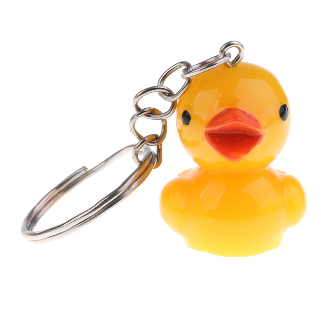 12pcs/Set Cute Yellow Duck Doll Figures Keychain Bag/Purse Keyring Pendant Car Auto Hanging Ornament