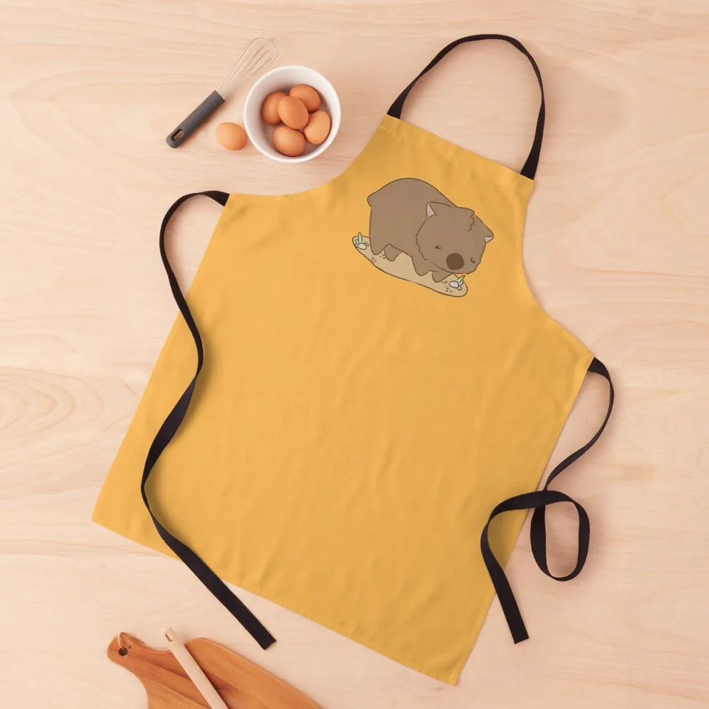 Wombat Apron Kitchen Items For Home Customizable work gowns for women cleaning cook wear Apron