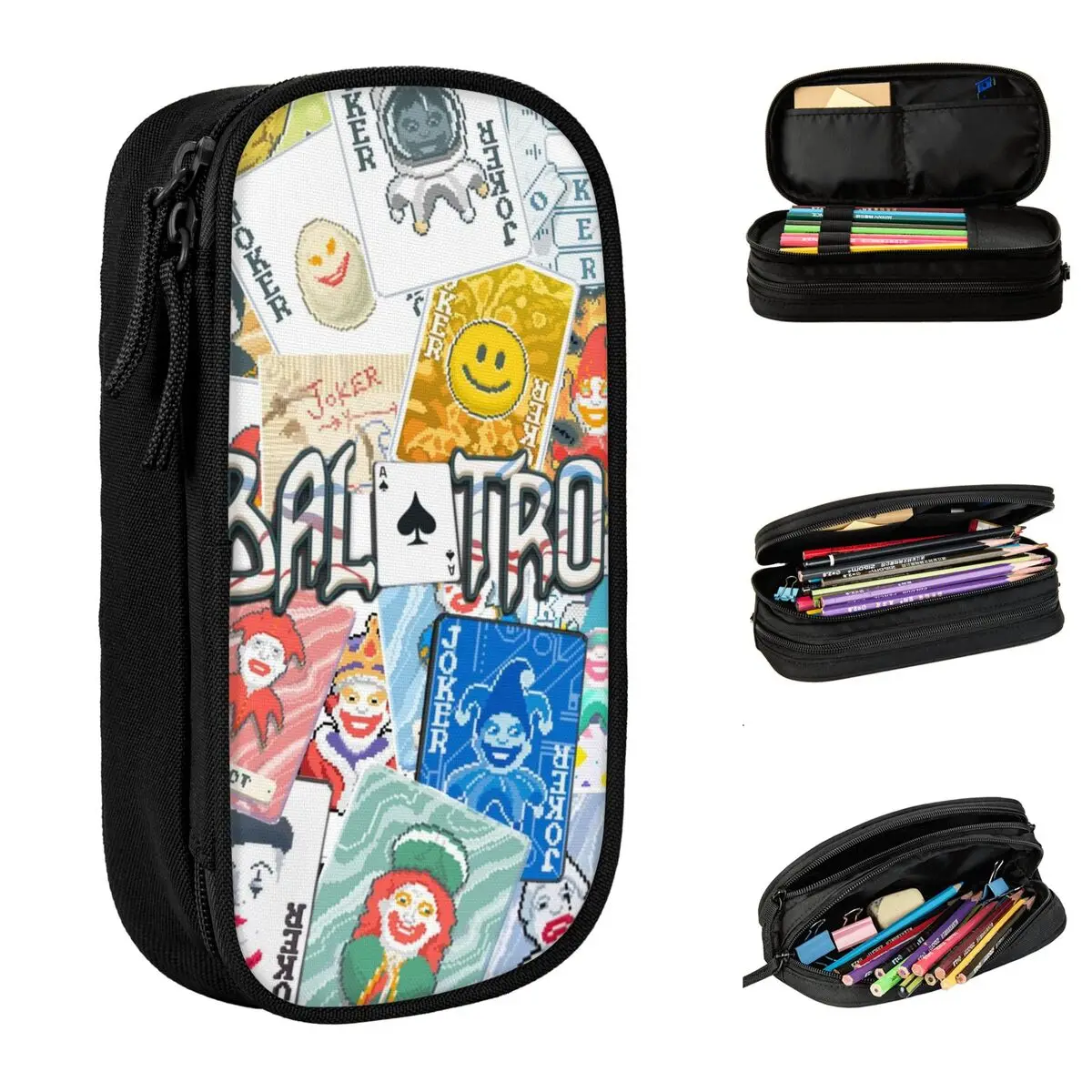 New Balatro Video Game Pencil Cases Pencil Pouch Pen for Student Big Capacity Bag School Supplies Zipper Stationery