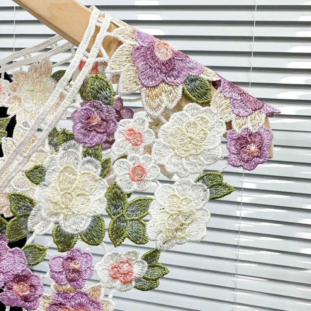 Fashion Embroidery Women's Lace Collar Collar Insignia Lace Up Shawl Bow Neck Fake Collar Detachable Shirt