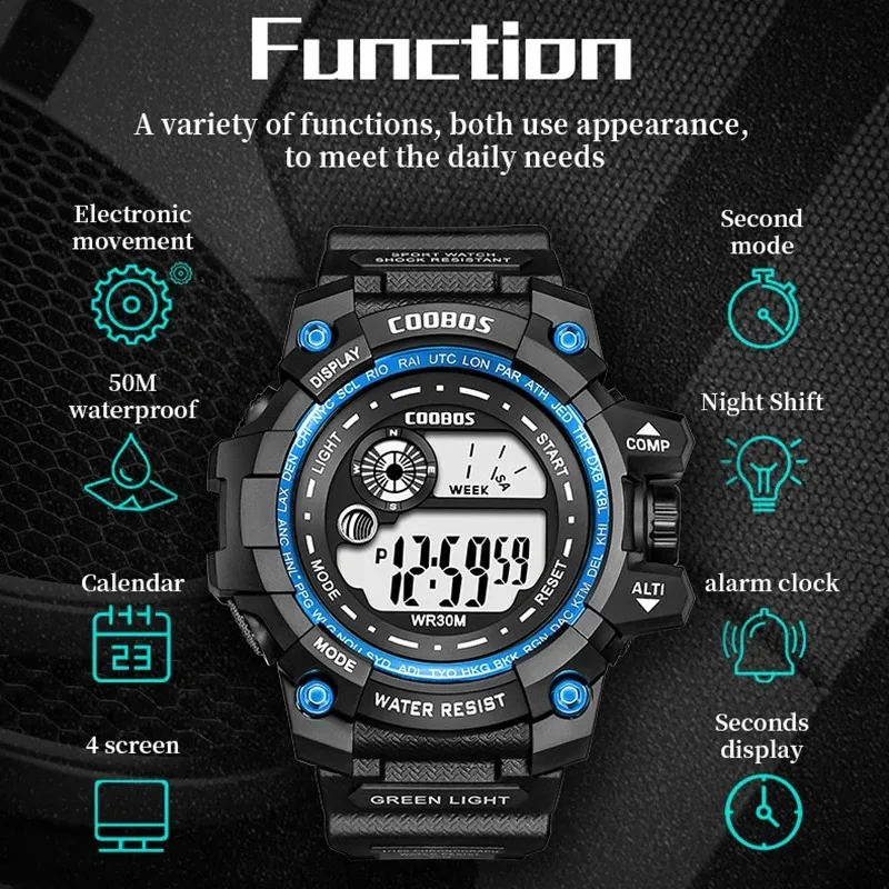 Luminous Military Wristwatches Men 2025 Brand Sport Waterproof LED Digital Watch For Man Calendar Stopwatch Clock Relojes Hombre