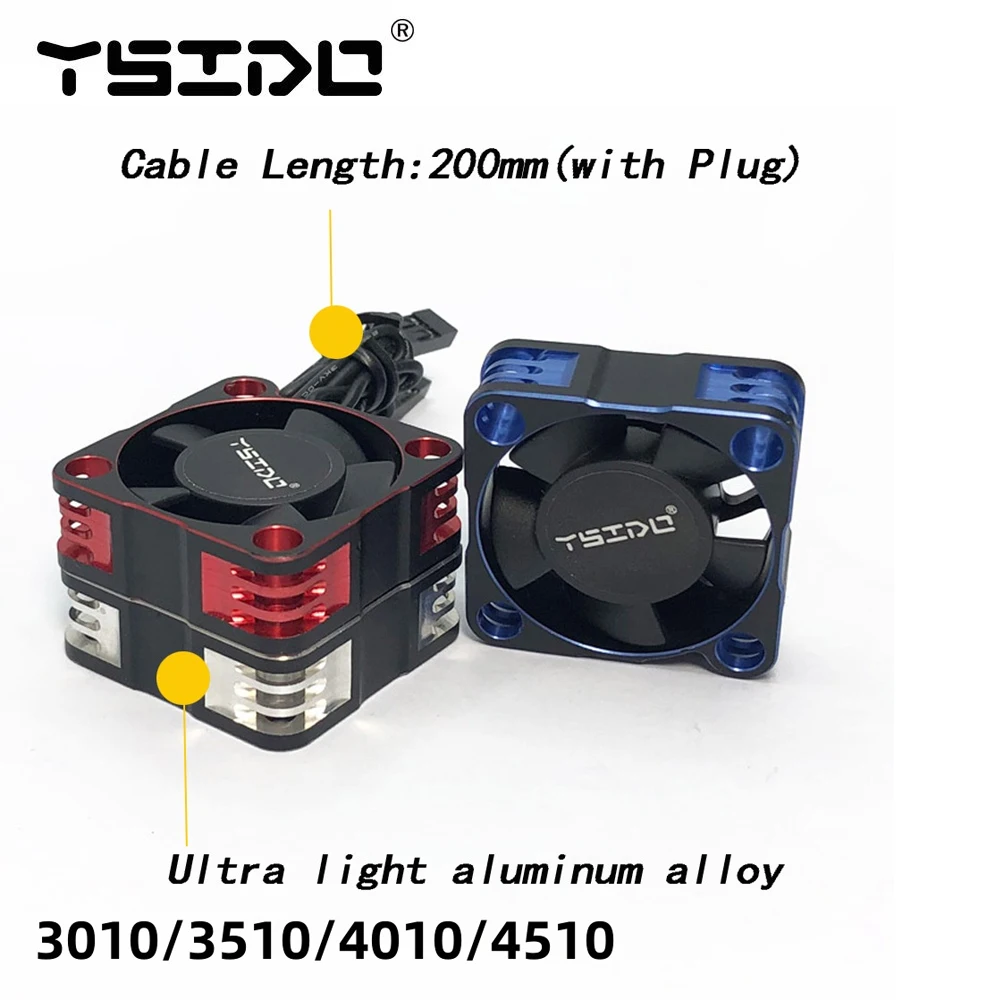 YSIDO WaterProof Hight Speed Cooling fan 3010 3510 4010 4510 for 1/7 1/8 1/10 1/12 RC Car 3650 3660 4274 4292 Brushless Motor