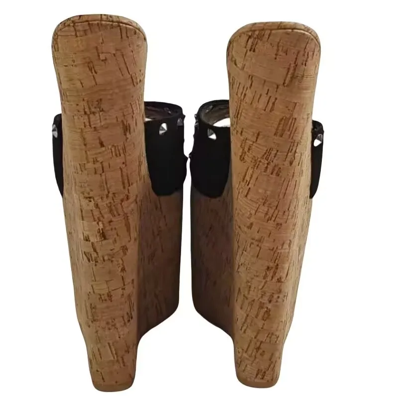 DIZHUANG shoes Fashionable women\'s high-heeled slippers. Approximately 25 cm heel height. Wedges slippers. Open toed slippers.