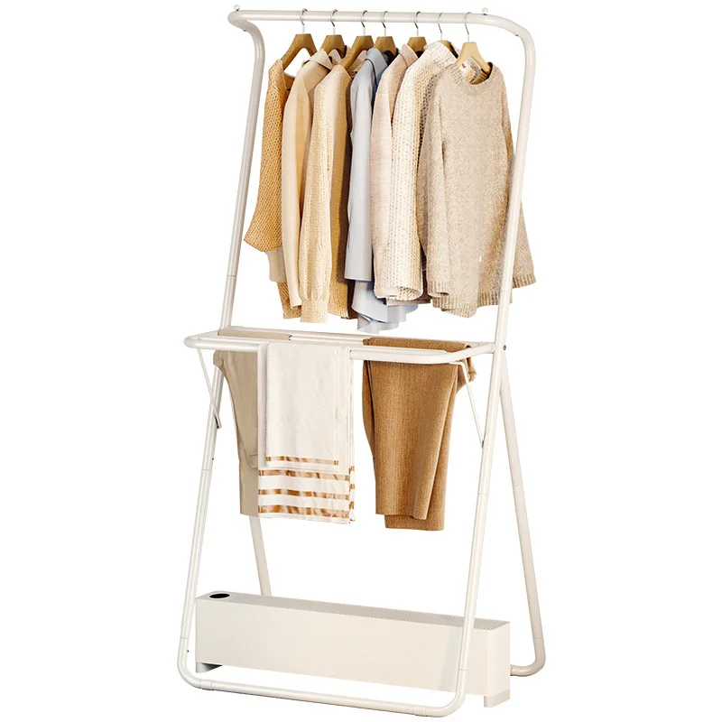 

Single-Tier Metal Clothes Drying Rack With Floor Baseboard Heater Quilt Hanging & Drying Rack