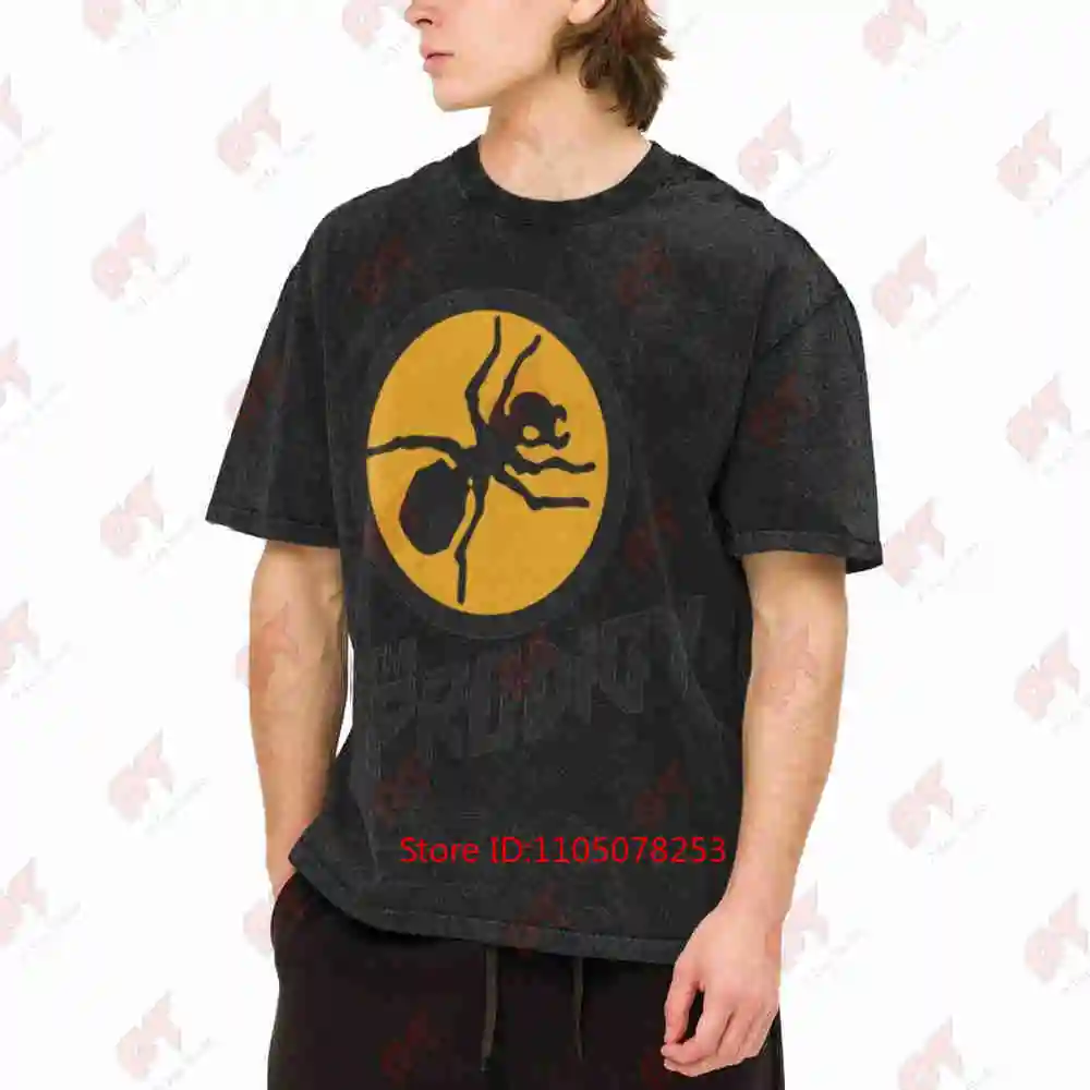 The Prodigy Ant Logo Print Yellow Vintage Washed Tee Pure Cotton T-Shirt