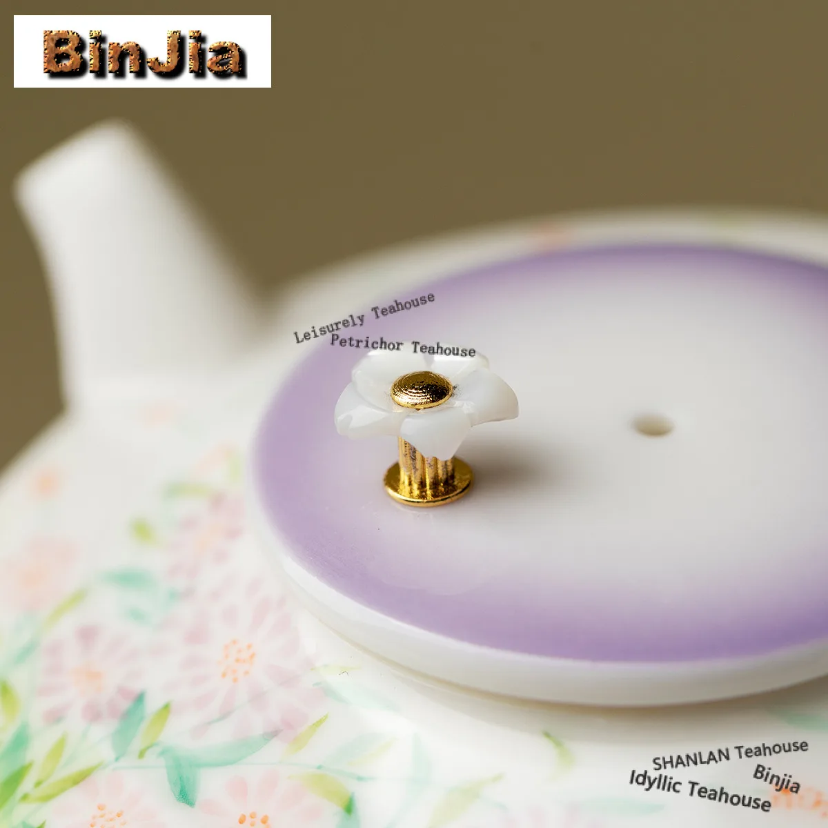 100ml Gradient Ramp Hand-painted Purple Flower Teapot Zen Tea Infuser Pot Tea Maker Kettle With Ball Hole Teaware Craft Supplies