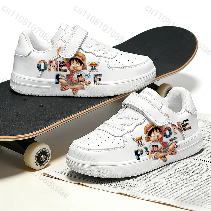 

Кроссовки ONE PIECE с аниме-принтом Луффи, легкие, удобные, на шнуровке, для мальчиков, подростков и студентов, подарок