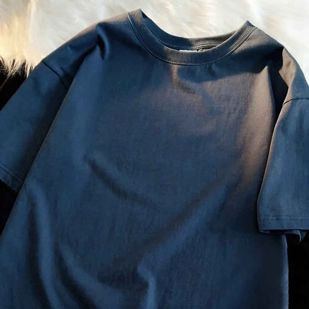 Sommer-Baumwoll-T-Shirts für Herren, locker sitzend, Street-Sport, Kurzarm, lässige Basics, All-Match-Tops, weiches, bequemes T-Shirt