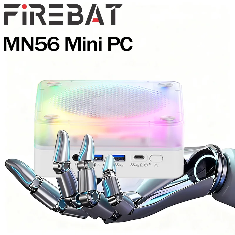 FIREBAT MN56 MINIPC AMD R7-8745HS RGB USB4 Gamer 16GB 512GB DDR5 Doppio RJ45 Computer da gioco desktop BT5.2 WIFI6