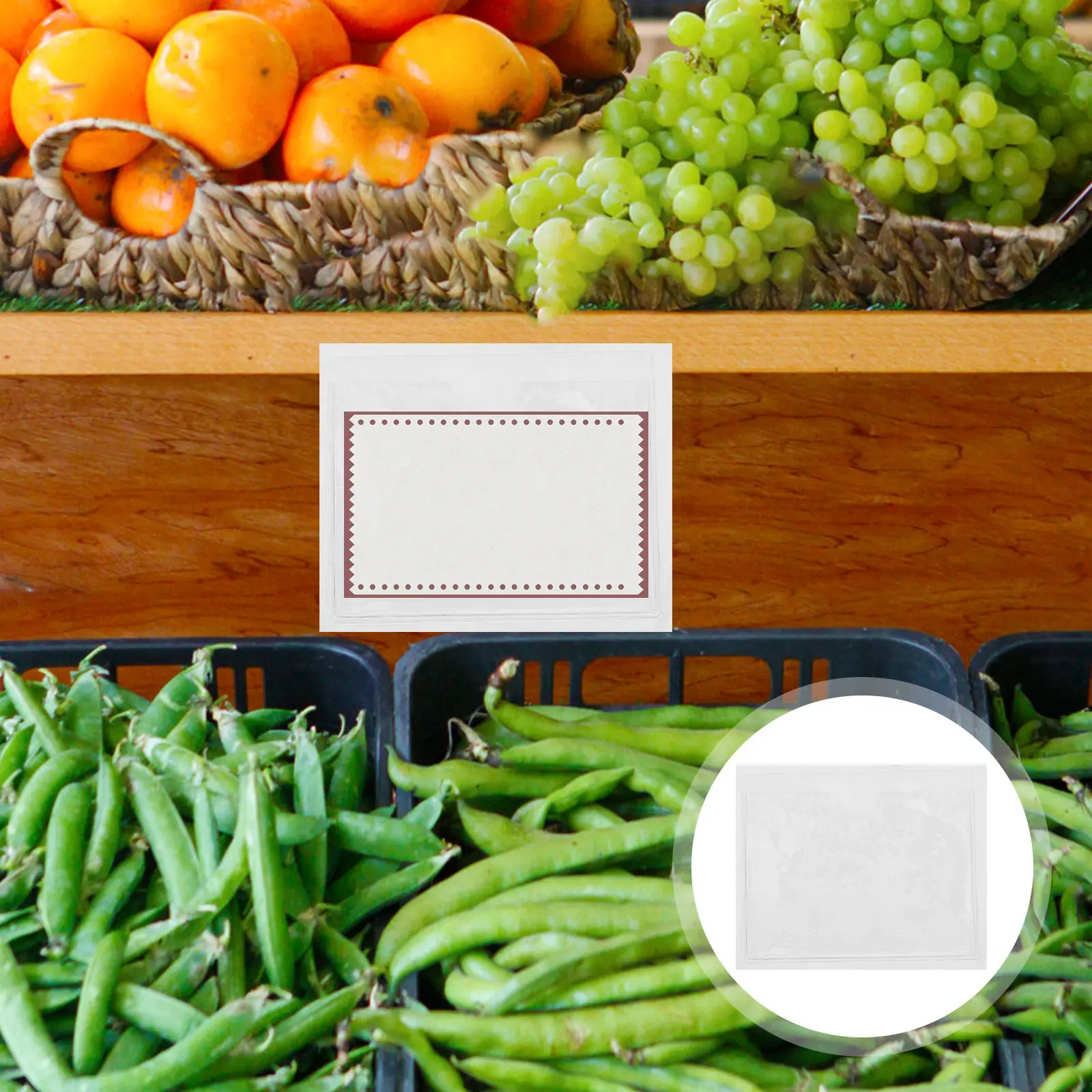 

6Pcs Transparent Self Adhesive Card Sleeves Clear Plastic Pocket Protector for Index Cards Labels Price Tags Office Organization