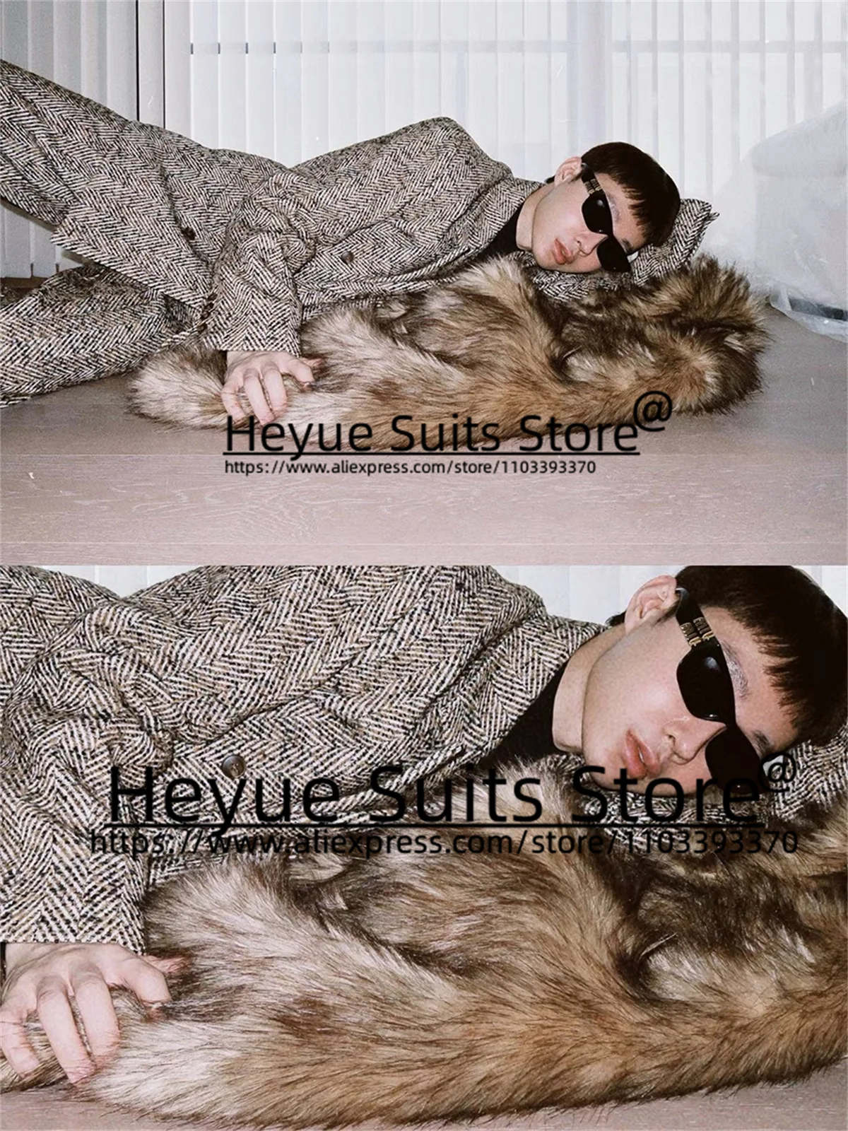 Classic Herringbone Wedding Suits For Men Slim Fit Notched Lapel Groom Tuxedos 2 Pieces Sets Business Male Blazer Costume Homme